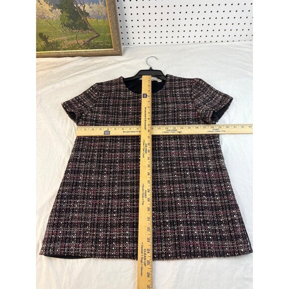 Banana Republic Tweed Short Sleeve Top Black Red Medium M Preppy Business - Picture 8 of 8